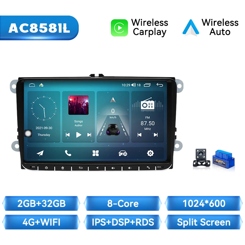 Draadloze Carplay Android Auto Radio Speler Voor Volkswagen VW Passat B6 B7 CC Tiguan Touran GOLF POLO Multimedia GPS Autoradio