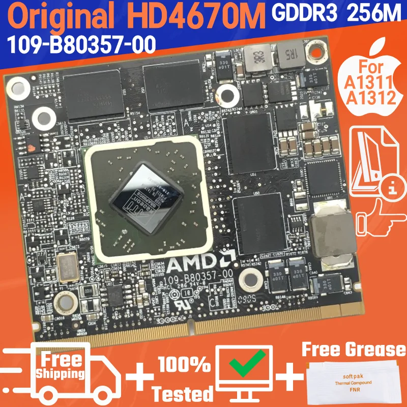 

Original HD4670M iMac 2009 2010 A1311 A1312 Video VGA Graphic Card HD4670 4670M 4670 109-B80357-00 216-0729051