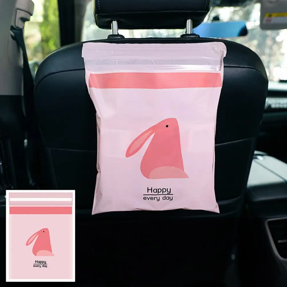 Car Trash Pouch Daily Use15Pcs Garbage Bag Self-adhesive Waterproof Leakproof No Residue Cute Chick Pattern Disposable