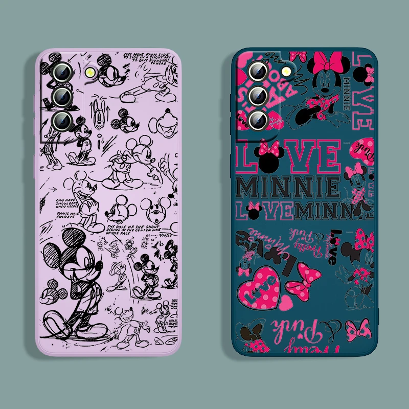 DISNEY 2022 topolino per Samsung Galaxy S22 S21 S20 FE S10 nota 20 10 Ultra Lite Plus custodia morbida per telefono in TPU liquido Capa