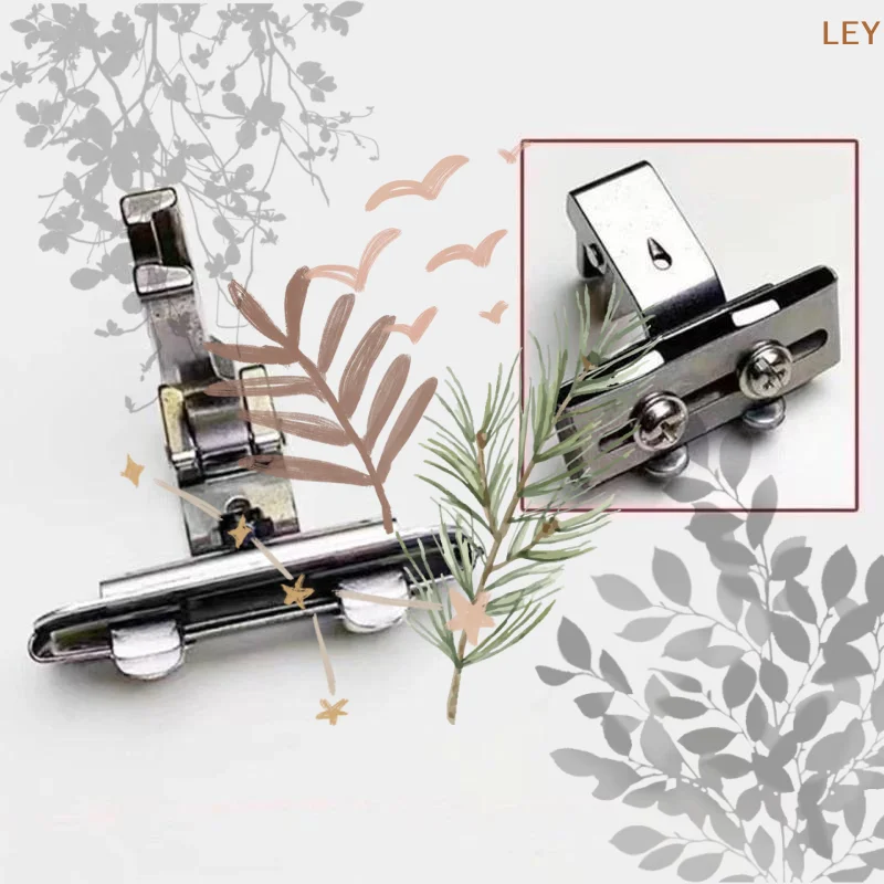 S10A Left Right Adjustable Lace Tape Guide Presser Foot For Connect Lace Elastic Webbing Industrial Sewing Machine Accessories
