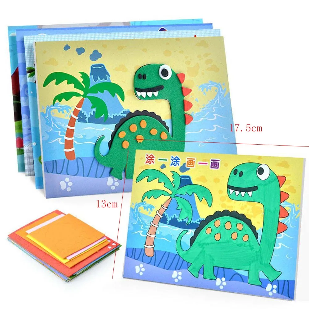 10Pcs/Set 3D EVA Foam Sticker Cartoon Creative DIY Puzzle Toy Handmade Early Learning Educational Toys  Gifts