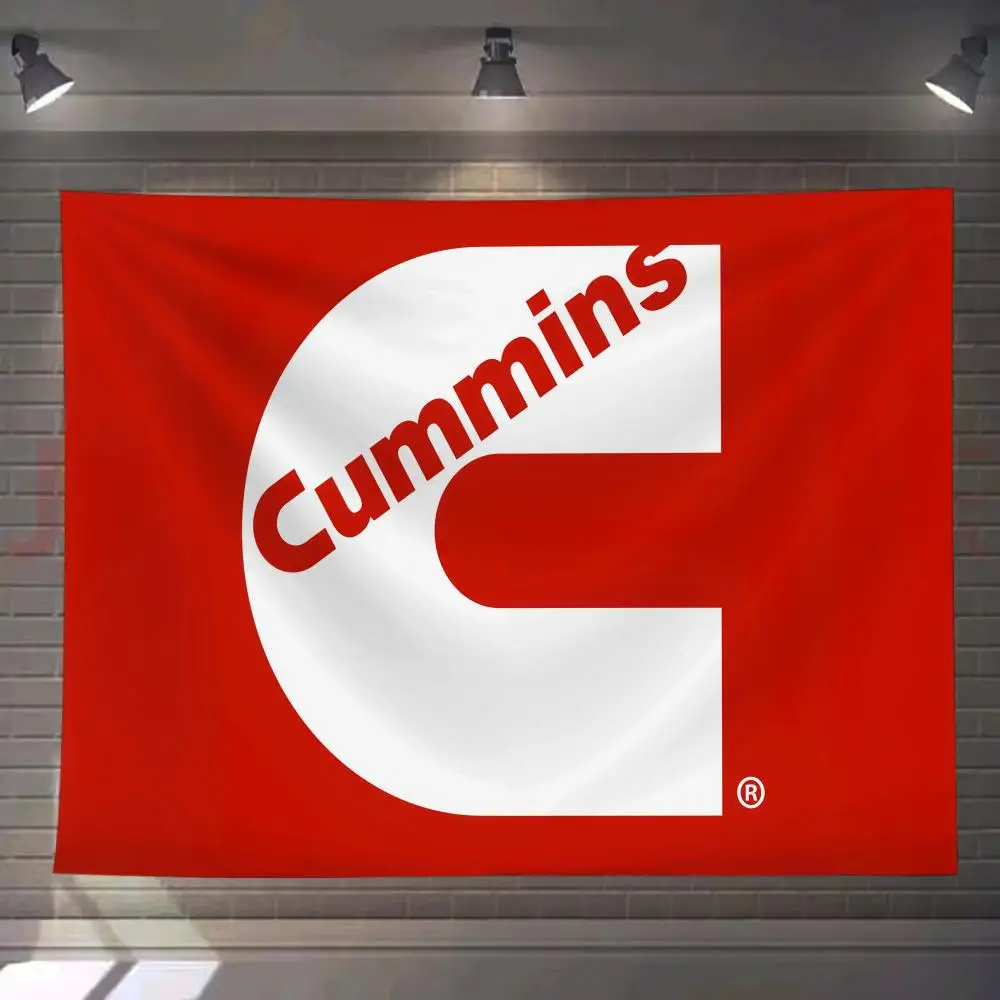 

C-Cunmmins Auto Parts Logo Tapestry Custom Living Bedroom Party Dormitory Interior Wall Bohemian Decoration Attached Clip