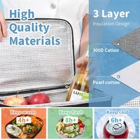 Capacity hand-held with shoulder strap insulated bag, lunch box bag, student thickened waterproof lunch bag。-zmt 3