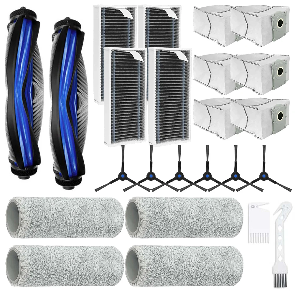 

Полный комплект аксессуаров для чистки Ecovacs X8 Pro и Yeedi S14 Plus Основная щетка Боковые щетки Фильтры и салфетки для швабры