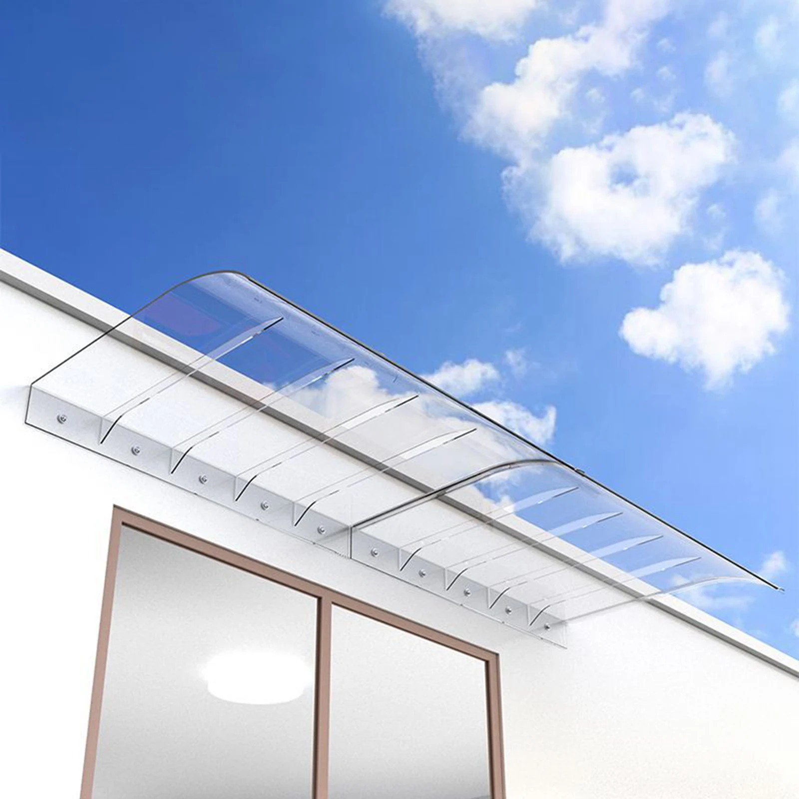 Entry Door Window Awning Exterior Clear Sun Shetter Front Door Canopy No Brackets Porch Awning Door Awning for Outside Sunlight