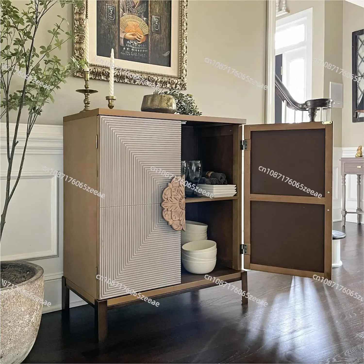 PHI VILLA Accent Cabinet with Doors - Buffet Cabinet with Storage Entryway Cabinet, 2 Door Accent Cabinet