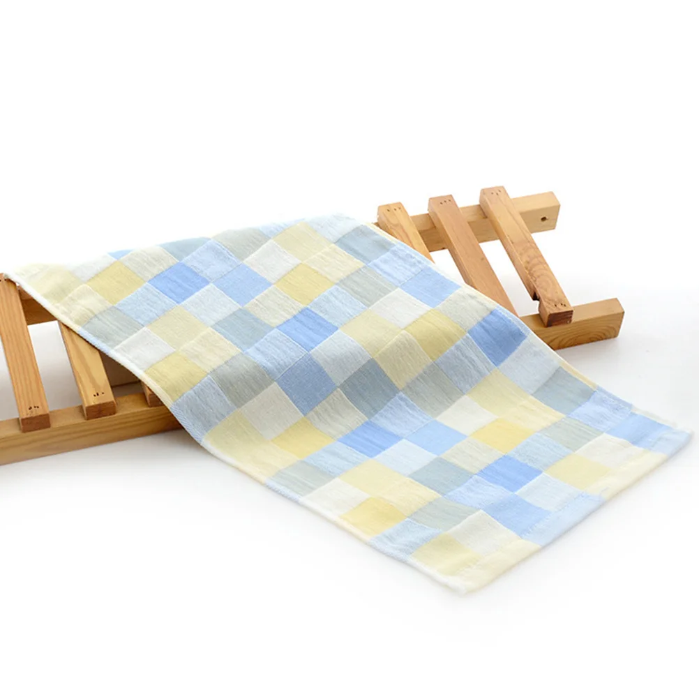 6 pçs crianças algodão rosto toalhas cor xadrez forte absorção de água macio suave criança toalhas de lavagem toalha do bebê pequena criança toalha