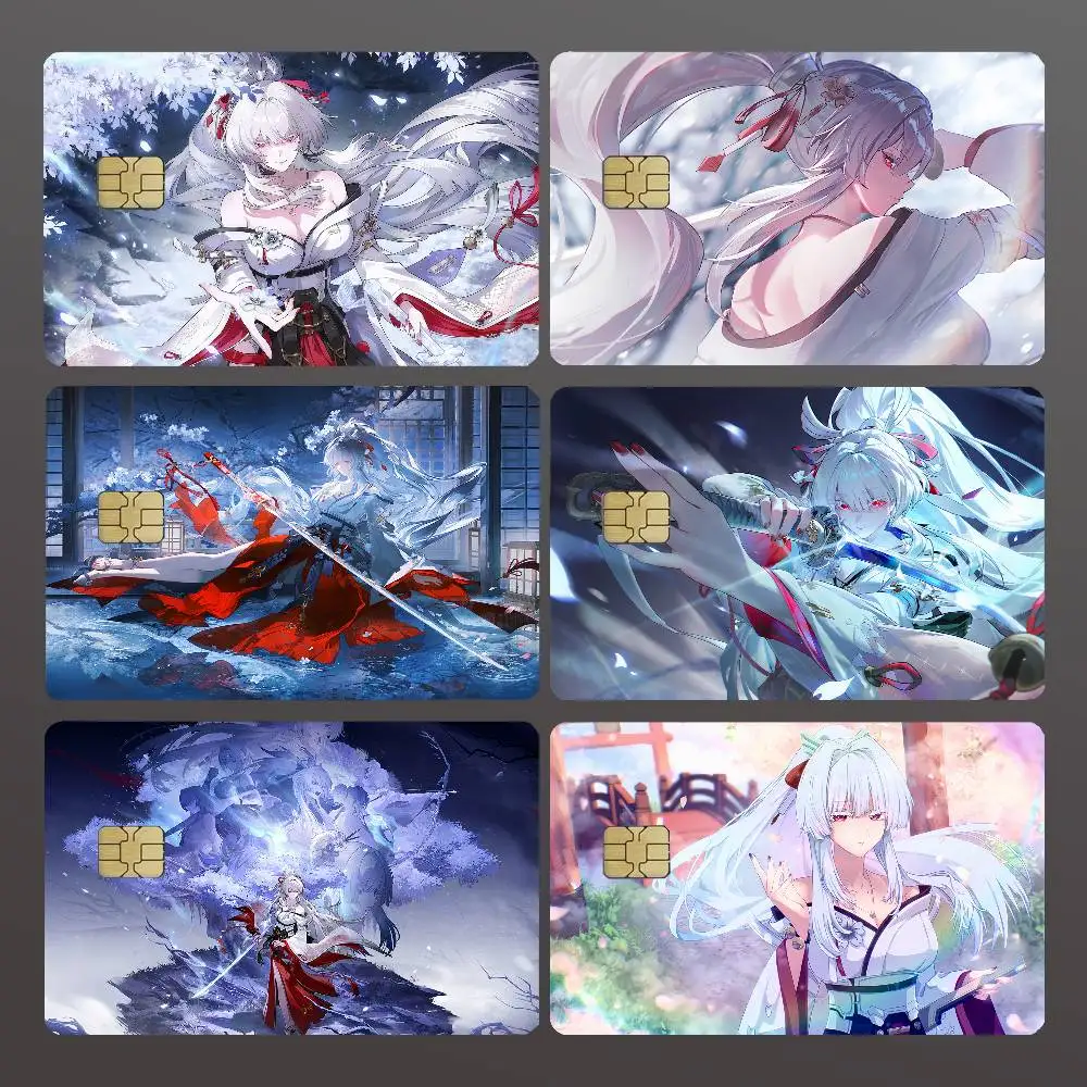 Wuthering Waves Hiyuki Credit Skin Cover Card Stickers 4PCS Film Bus Pass Front Decoration Bank Debit Waterproof