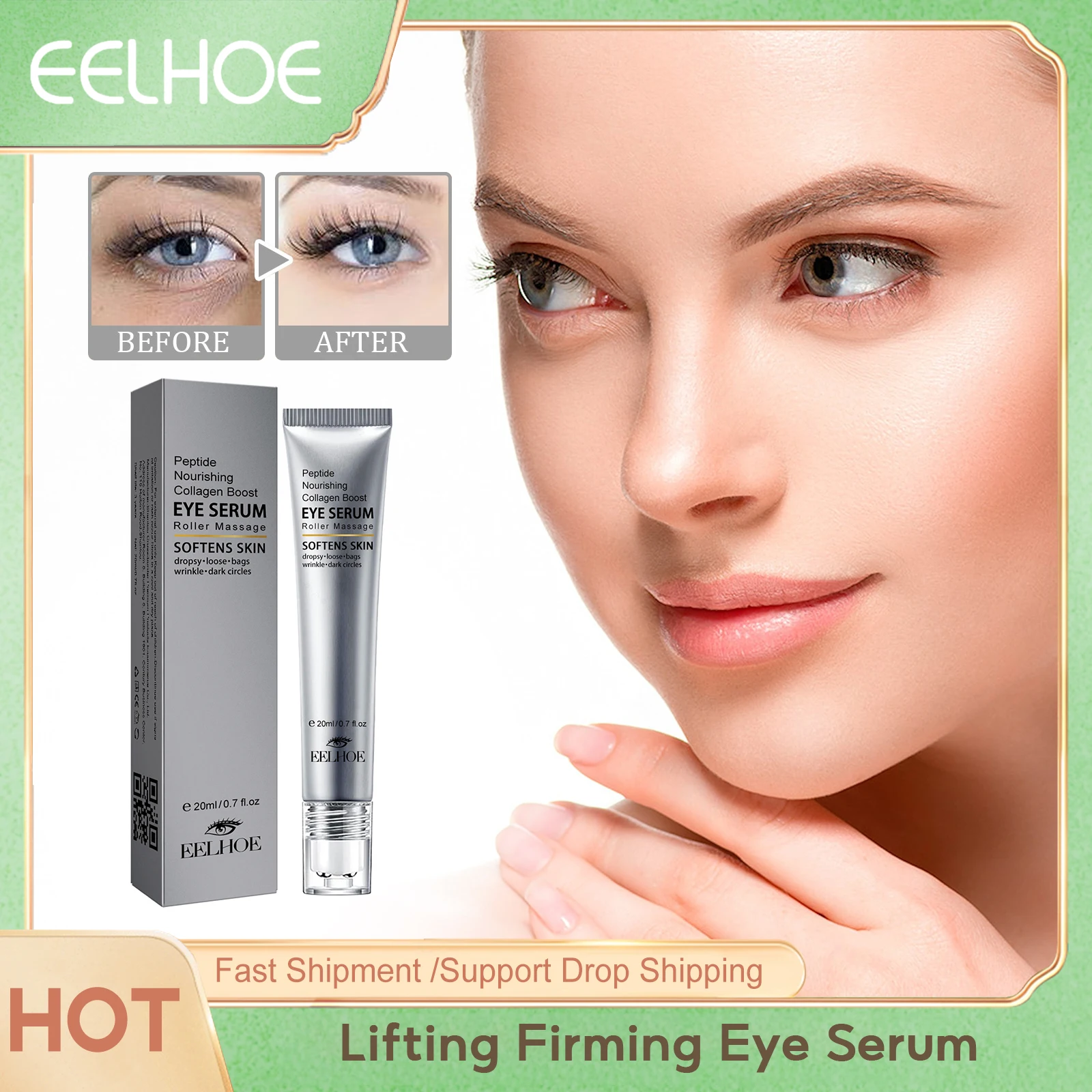 Lifting Firming Eye Serum Anti Dark Circles Reduce Puffiness Lighten Fine Lines Delay Aging Remove Wrinkle Eye Massage Essence