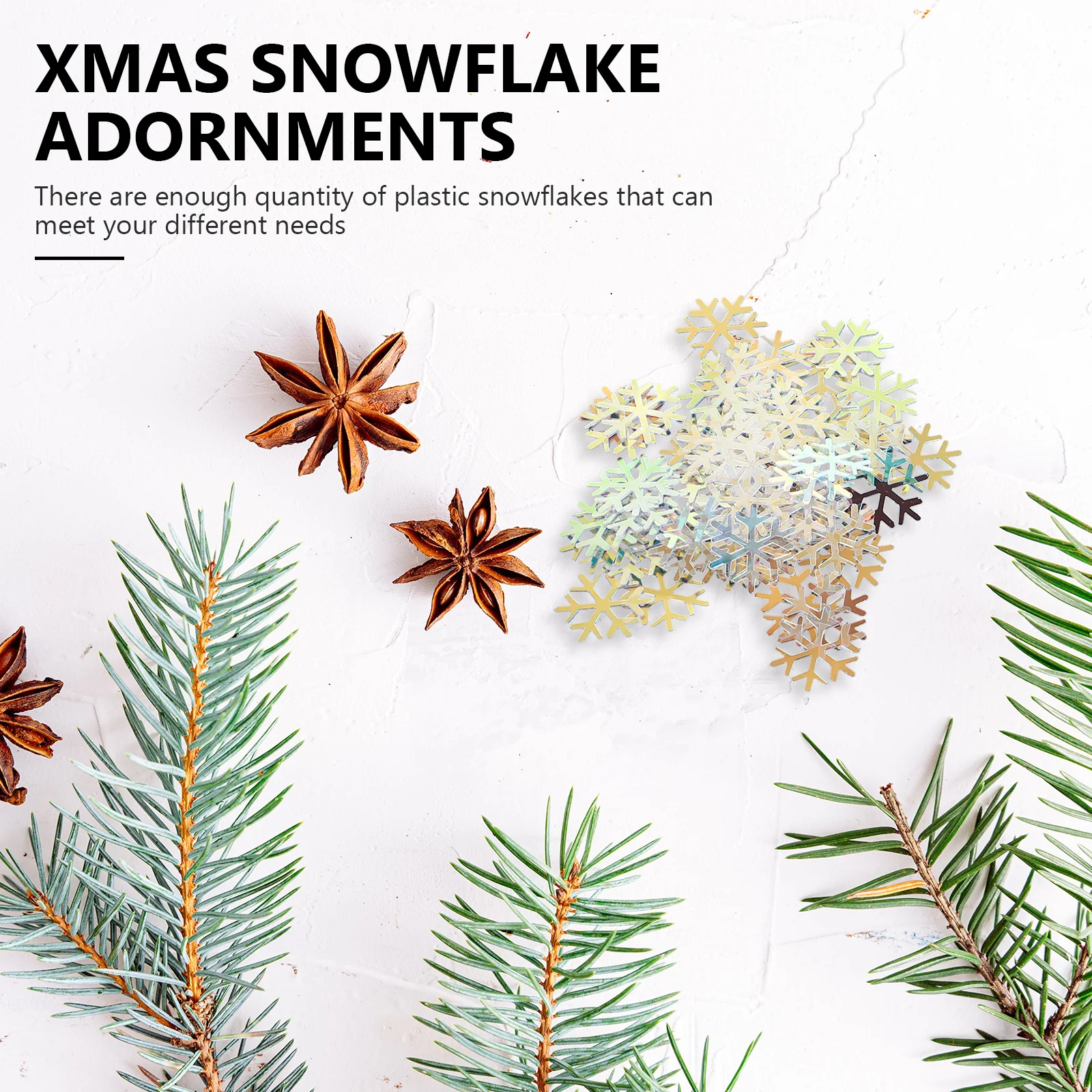 

3 Bags Premium Plastic Snowflake Pendants Reusable Christmas Xmas Tree Decorations Indoor Outdoor Party Supplies