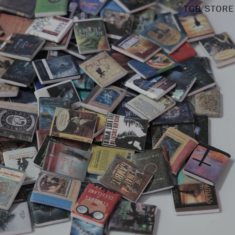 200 個ランダムミニミニチュアドールハウス本不安本ミニチュア本棚装飾アクセサリー