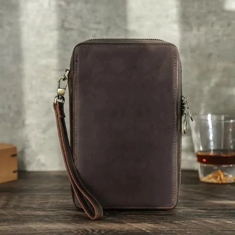 Handmade Leather Humidor Travel Portable 4-piece Set