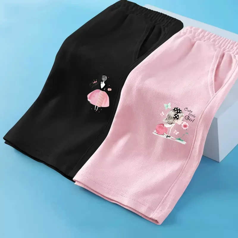 2024 ragazze pantaloni estivi abbigliamento danza classica pantaloncini per studenti pantaloni Casual larghi pantaloni sportivi rosa per bambini