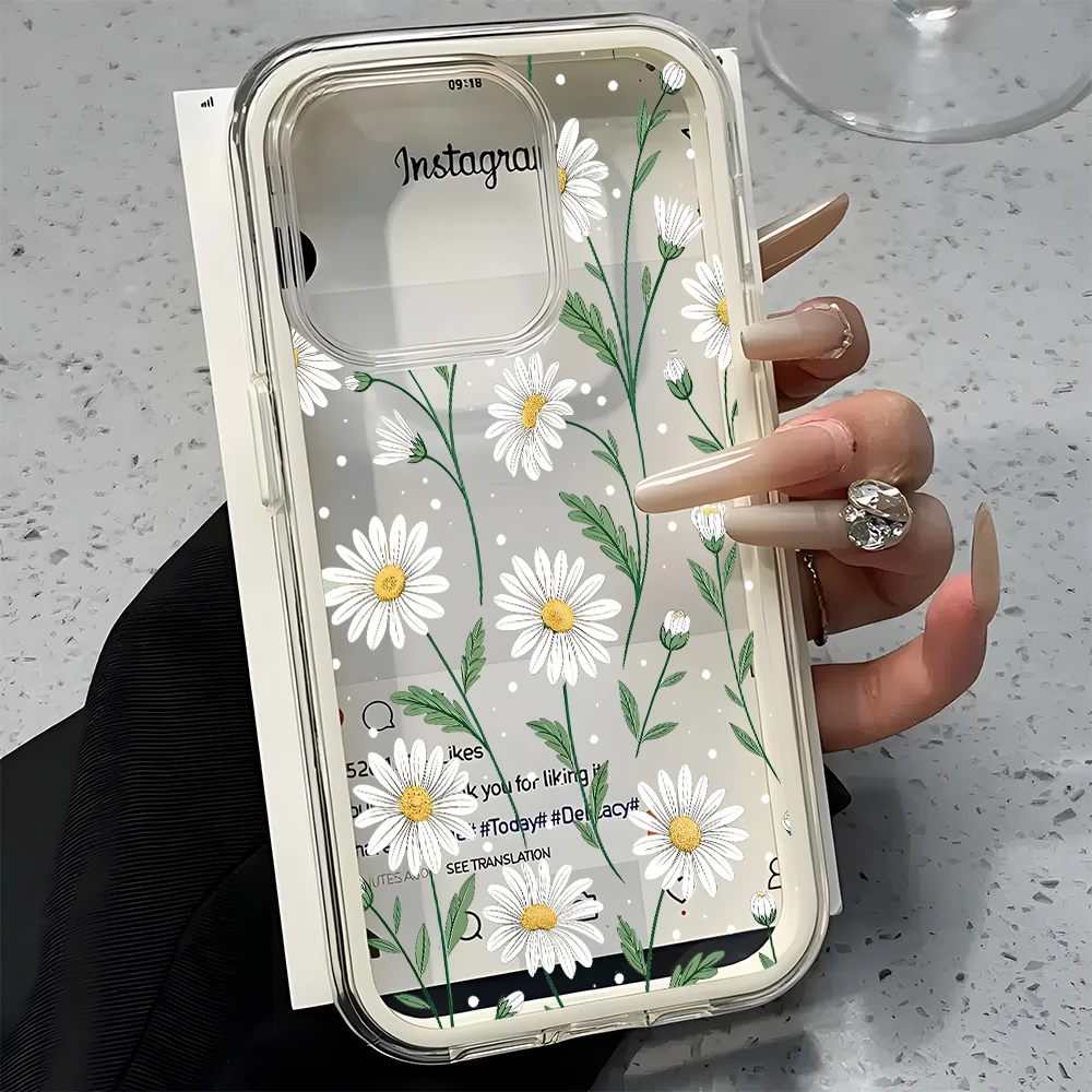 Frische Gänseblümchen-Blumenmuster 2-in-1 Transparente Handyhülle für Samsung Galaxy S26 Ultra S25 S23 FE S24 S22 Plus A57 A37 A55 A54 A36 A35 A16 Cover – Detail 1