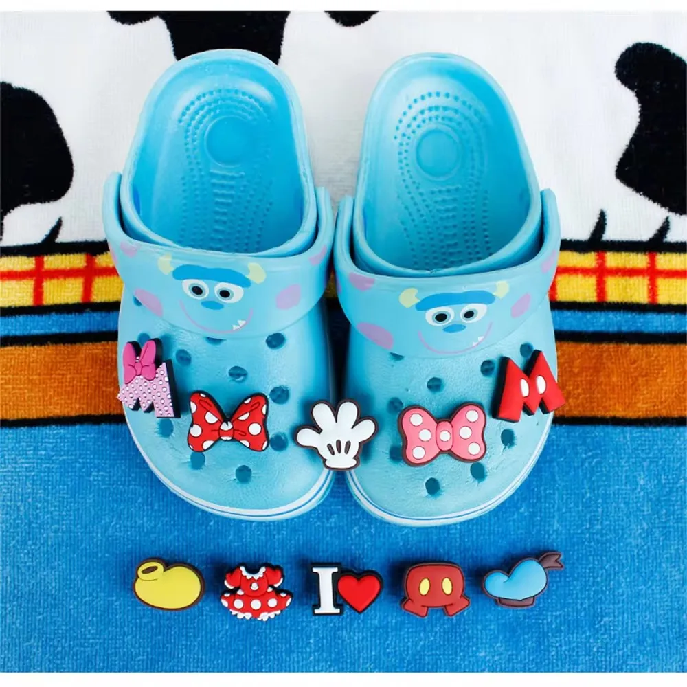 

Cartoon Charms Shoe Accessories PVC MINISO Disney Cute Mickey And Minnie's Girls DIY Clogs Sandals Accessories