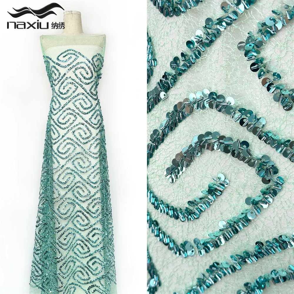 

Madison French Mesh Lace Fabric African Sequins Lace 2026 Hot Sale Nigerian for Bridal Wedding Dress Sew 5 Yards