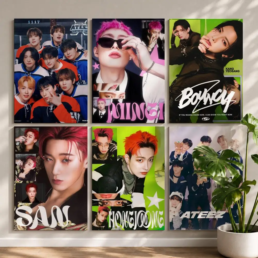 Kpop A-ATEEZS Poster HD Self Adhesive Waterproof Wall Art Ideal for Home Office Dorm Bedroom Great Gift