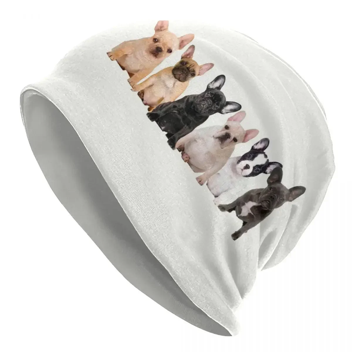 

Шапки-бини для французского бульдога, щенка, черепа, шапки унисекс, зимняя теплая вязаная шапка для взрослых, французские животные, шапки с капюшоном для домашних животных, уличная лыжная шапка