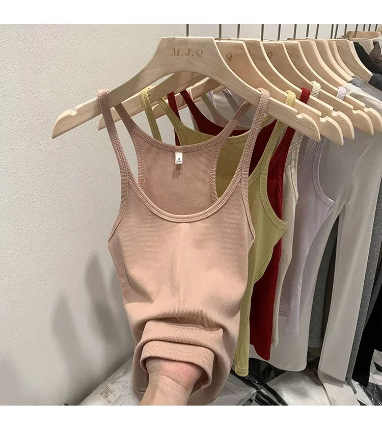 Layering Outerwear Tees 2026 Sommer Y2K Hot Girl Gestricktes Geripptes Damen-Camisole Figurformendes Ärmelloses Tanktop – Detail 14