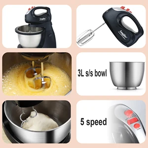 Sonifer-Profissional Cozinha Aid Chef Máquina, 250W Food Blender, Creme Whisk, Misturadores de Massa Bolo, 3L Tigela Charme 8 principais vendas batedeira bolo profissional - №8