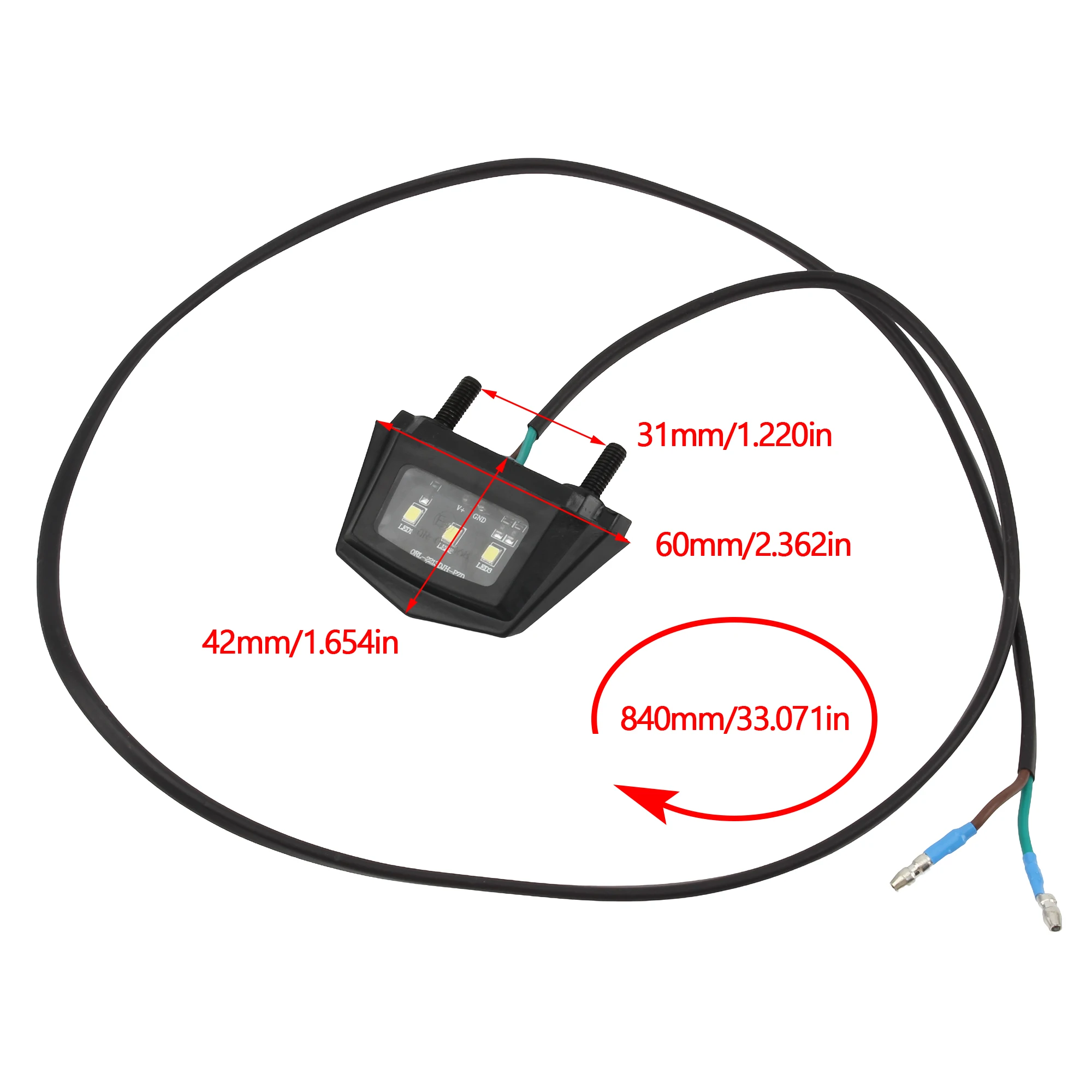 for KTM Kawasaki Yamaha Motocross Plates Holder LED Light 12V Taillight License Plate Waterproof Motorcycle Accessories Lights