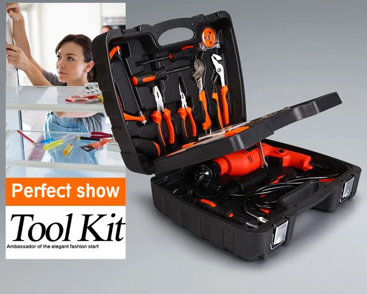 138pcs Three Layers Drill Combination Hand Tool Set Multi-Function Power Tools Kit DIY Tools Electric Impact Drill Set