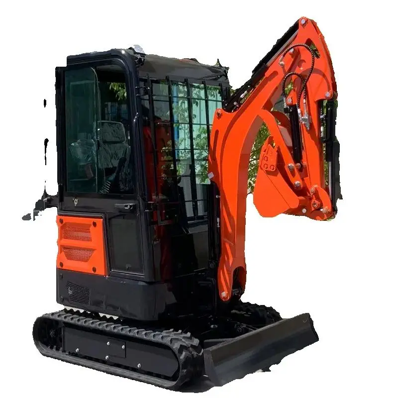 

Customized 2.0 ton small tracked excavator with enclosed cab bucket and thumb clip for home garden OKW20 micro excavation
