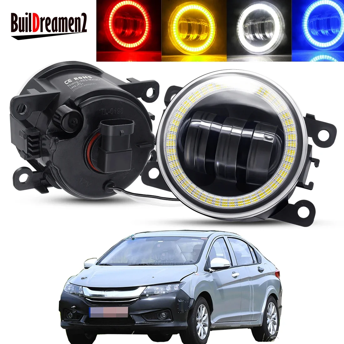 

2 X Car Angel Eye Fog Light Assembly LED Lens Fog Daytime Running Lamp DRL 30W 12V For Honda Insight 2010 2011 2012 2013 2014