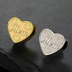 My Shape 5 pcs Mama Hope Love Charms for DIY Necklace Bracelet Good Luck Dream Stainless Steel Pendants for DIY Jewelry Making