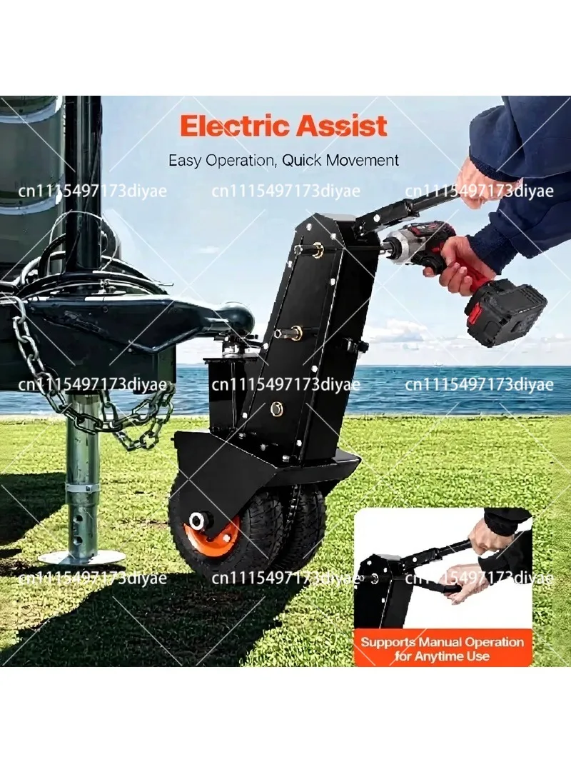 Electric Trailer Mover Dolly with Manual Wrench Drive 2in 2-5/16in Hitch Balls for Boat Caravan Moving and Positioning