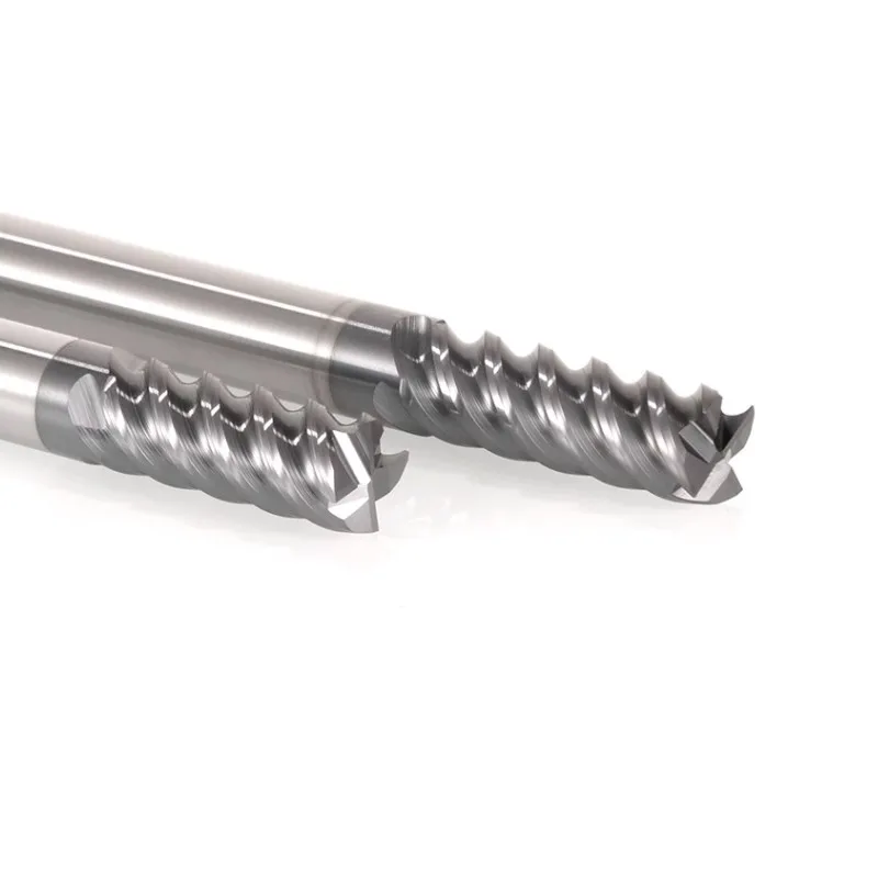ROMTIC-Fraise à 4 cannelures en carbure d'acier au tungstène, revêtement de caractéristique noire, haute dureté, centre d'usinage CNC, outils de fraise en bout, HRC68