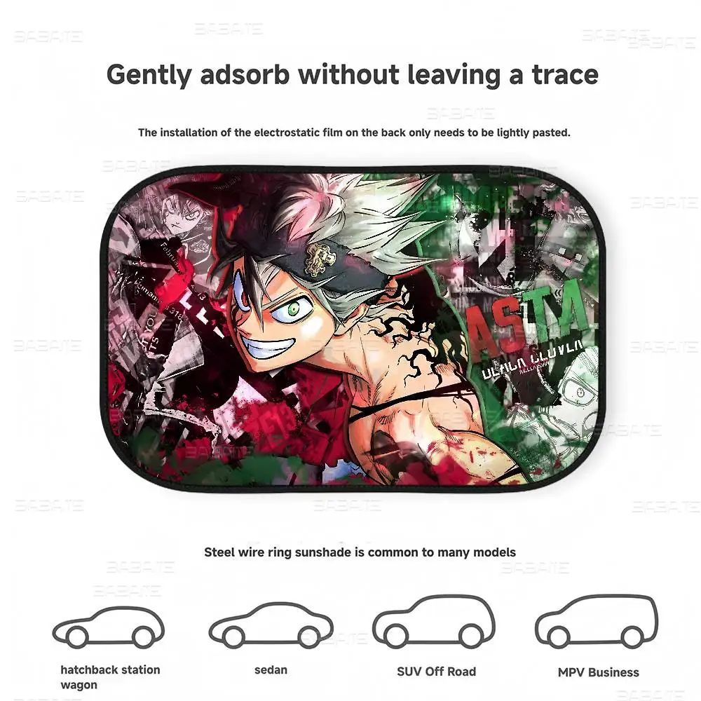 انمي ياباني الأسود البرسيم سيارة ظلة الصيف نافذة السيارة غطاء فيلم ظلة واقية من الشمس نافذة جانبية ظلة الستار Sunblock #6