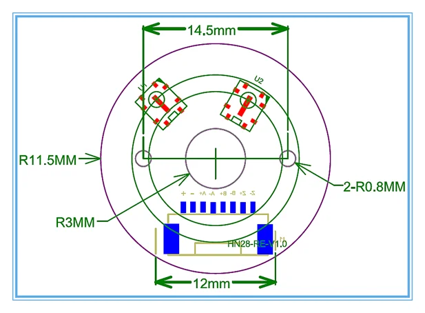 28 Motor Reflective Module 500 Wire 625 Times 2500 Wire ABZ3 Differential HN28-RE-V1.1
