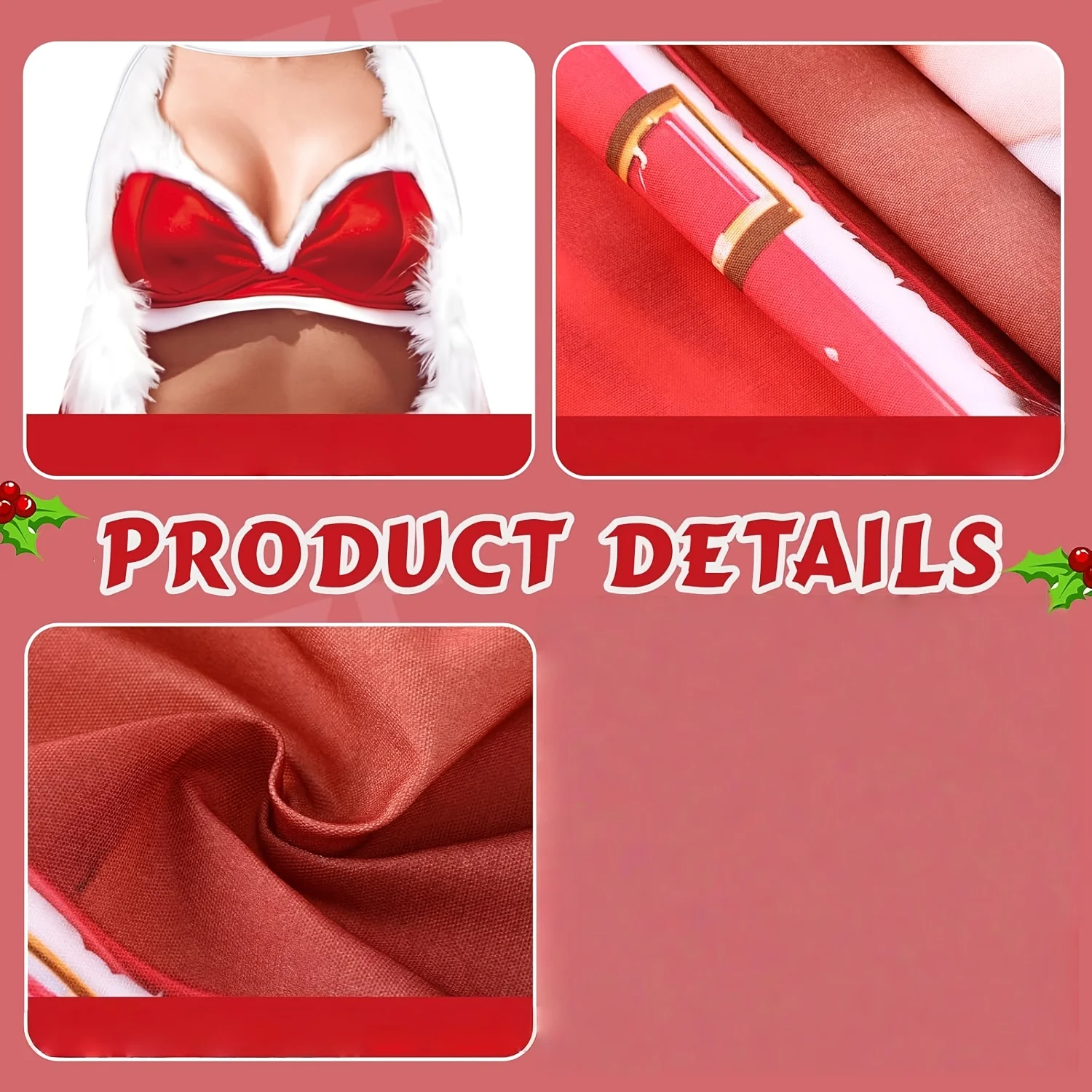 A set of 2-piece Christmas aprons, suitable for both male and female chefs, ideal for couples to use as decorations