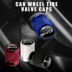 Car CNC Aluminum For BYD ATTO 3 Dolphin Seal Seagull Tang Yuan Song Plus Dmi I3 Emblem 4pcs Tire Valve Air Port Stem Cover Caps