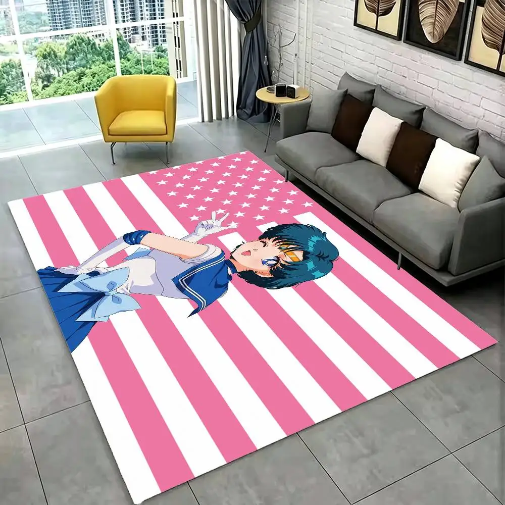 Ami Mizuno Sailor Mercury Soft Thick Non-Slip Mat for Living Room Bedroom Kitchen Decor Rugs