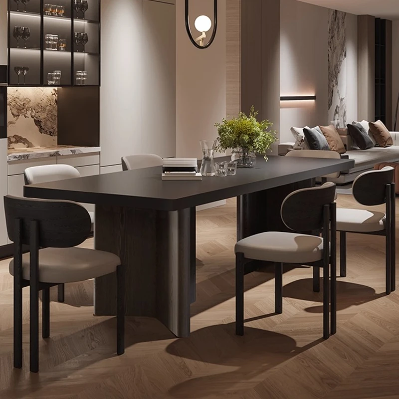 

m Итальянский минимализм обеденный стол элегантный интерьер Дизайн середины века кухонный стол черная высококачественная мебель для дома Mesas m