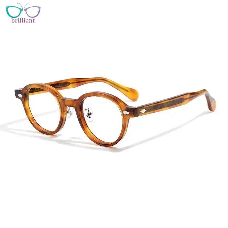 Fashion Retro Women Eyeglass Frame High-quality Circular Acetate Optical Glasses Men Myopia Reading Prescription Classic Eyewear