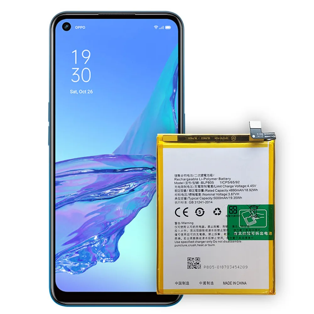 Batteria di ricambio di alta qualità da 5000mAh per telefono OPPO A53 2020 A32 A54 BLP805 nuova batteria integrata di grande capacità