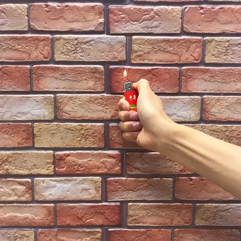 20PCS 10PCS of Red and White Brick Pattern Self-adhesive Wall Sticker,Peel And Stick,PVC Material,Wall Ceramic Tile Decoration