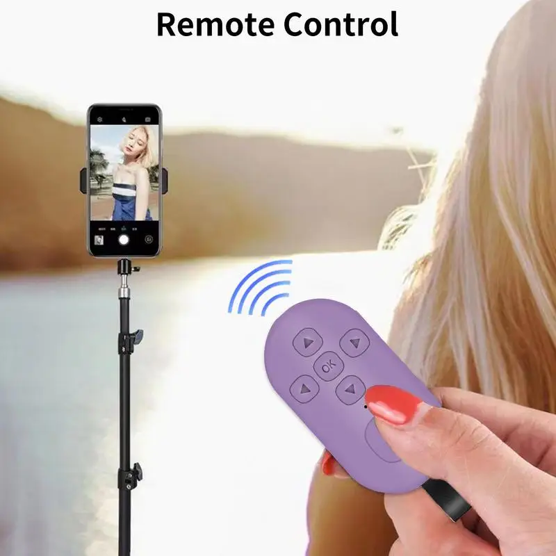 กล้องชัตเตอร์ระยะไกลไร้สายกล้องชัตเตอร์ Selfie ปุ่ม Clicker แบตเตอรี่ลิเธียมแฮนด์ฟรีเทคโนโลยีรูปภาพวิดีโอ