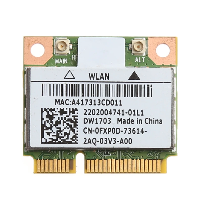 Cho Atheros AR5B225 Không Dây 802.11 B/g/n Mini Nửa PCI-E Wifi Thẻ Chuyển Đổi Dành Cho Dành Cho Laptop DELL DW1703 Cho Win 7 8