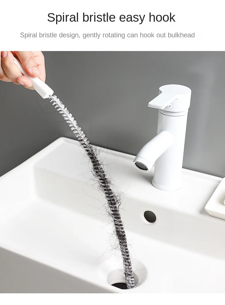 3126 45cm Pipe Dredging Brush Bathroom Hair Sewer Sink Cleaning Brush Drain Cleaner Flexible Cleaner Clog Plug Hole Remover Tool
