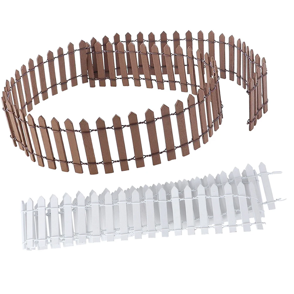 

2pcs Mini Fence High Grade Wood Safe Durable Gardening Fence Smooth Surface Realistic Mini Farms Sand Table Small Gardens Gifts