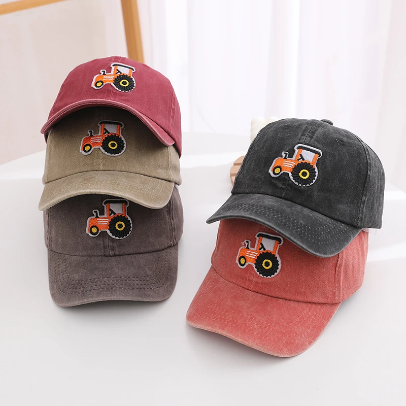 

Kids Baseball Cap Tractor Embroidered Summer Boys Peaked Caps Snapback Cotton Girl Sports Cap for 2-8 Years Children