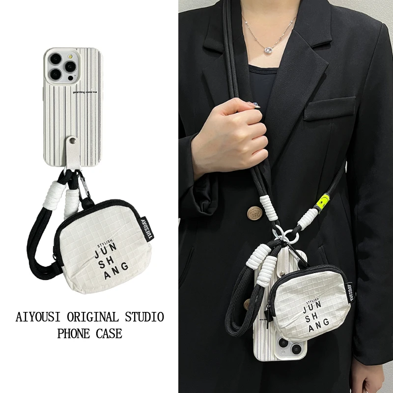 

Персонализированная полосатая кожаная маленькая сумка-тоут для Apple 15promax, чехол для телефона iphone14, мягкий чехол Drop 12 11, защитный чехол 14promax