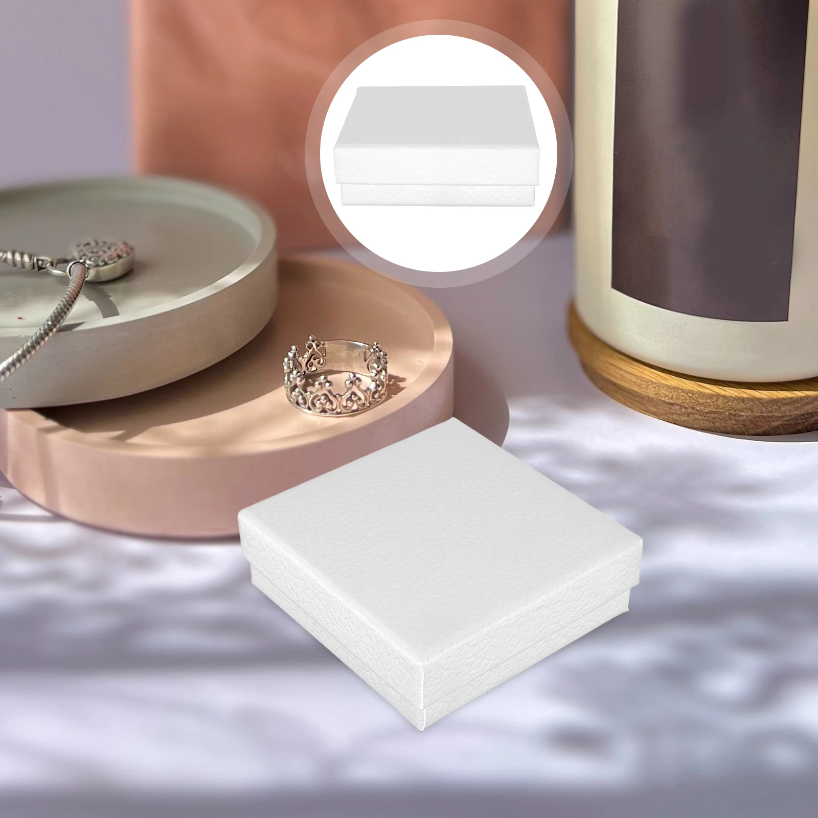 

10pcs Jewelry Packaging Boxes Litchi Grain With Sponge Pad For Rings Necklaces Earrings Bracelets Travel Wedding Gift Storage