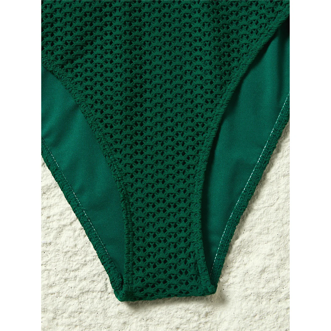S - XL, tiefes V-Ausschnitt-Design, Strick-Fischnetz-Material, Damen-Badeanzug, einteiliger Badeanzug, Damen-Monokini, rückenfreier Badeanzug, Badebekleidung, Modell V7832. – Detail 40