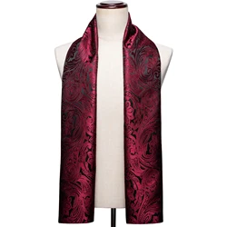 Fashion Silk Scarf Men Women Luxury Band Designer Red Paisley Shawl Banadanna Foulard Pashmina Casual 160cm*50cm Barry. Wang